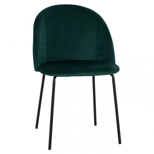 Καρέκλα "CLARA" από βελούδο/μέταλλο σε χρώμα κυπαρισσί/μαύρο 50x50x80