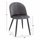 Καρέκλα τραπεζαρίας "ODED" από μέταλλο/βελούδο σε μαύρο/γκρί χρώμα 49x57x79