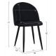Καρέκλα τραπεζαρίας "ODED" από μέταλλο/βελούδο σε μαύρο χρώμα 45x52x77