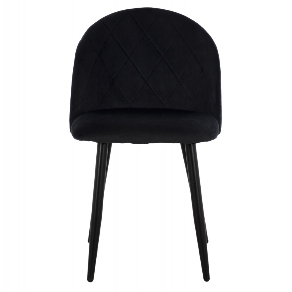 Καρέκλα τραπεζαρίας "ODED" από μέταλλο/βελούδο σε μαύρο χρώμα 45x52x77