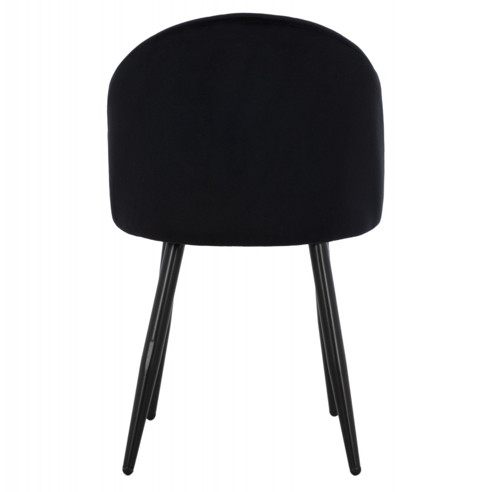 Καρέκλα τραπεζαρίας "ODED" από μέταλλο/βελούδο σε μαύρο χρώμα 45x52x77