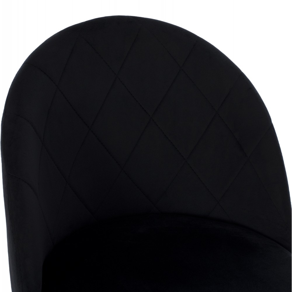 Καρέκλα τραπεζαρίας "ODED" από μέταλλο/βελούδο σε μαύρο χρώμα 45x52x77