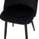 Καρέκλα τραπεζαρίας "ODED" από μέταλλο/βελούδο σε μαύρο χρώμα 45x52x77