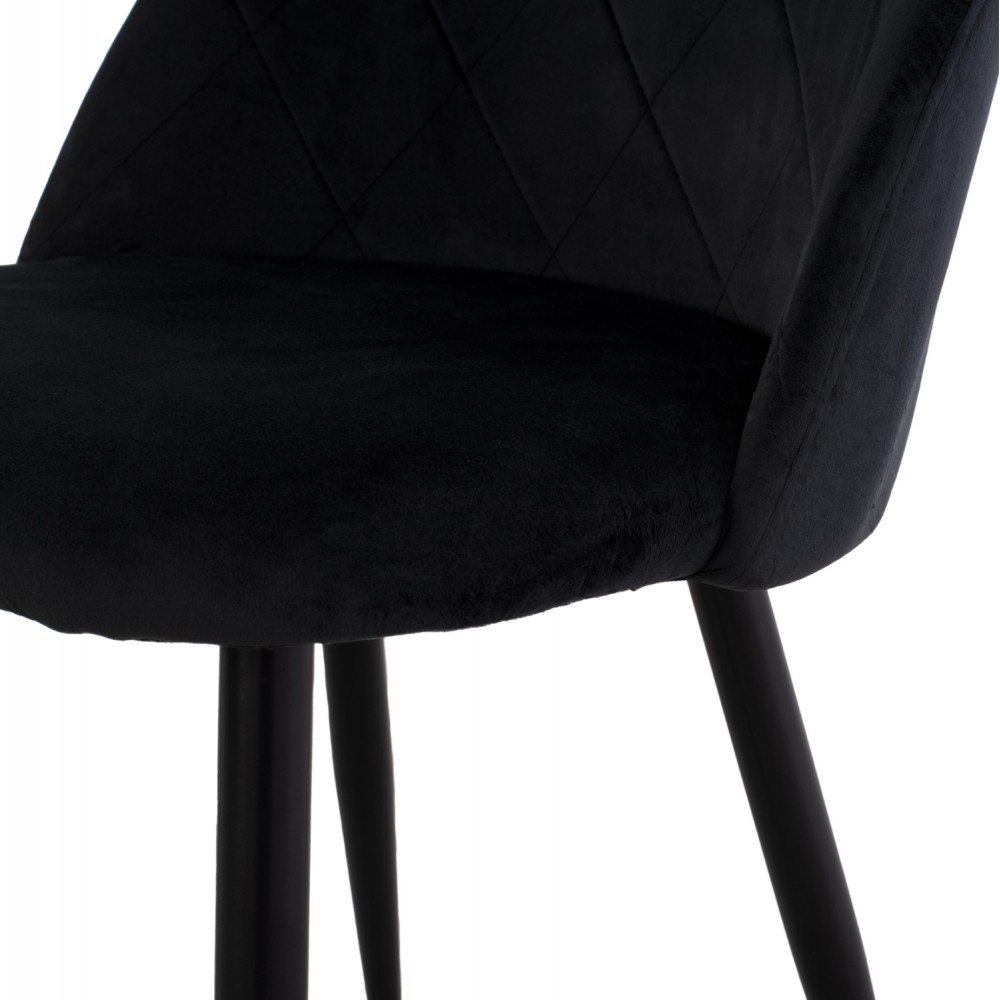 Καρέκλα τραπεζαρίας "ODED" από μέταλλο/βελούδο σε μαύρο χρώμα 45x52x77