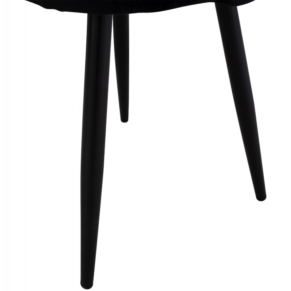 Καρέκλα τραπεζαρίας "ODED" από μέταλλο/βελούδο σε μαύρο χρώμα 45x52x77