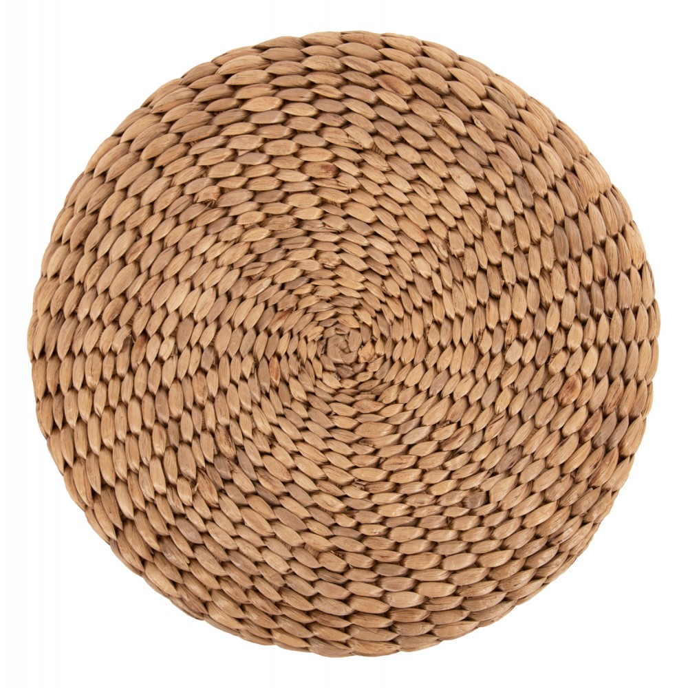 Σκαμπό "JIM" από ψάθα/ξύλο σε φυσικό χρώμα Φ43x43