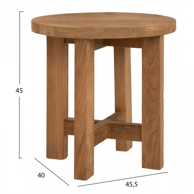 Σκαμπό από ξύλο σε φυσικό χρώμα 45,5x40x45