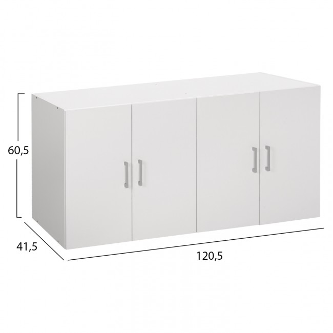 Πατάρι τετράφυλλης ντουλάπας "FERNANDA" σε χρώμα λευκό 120,5x41,5x60,5