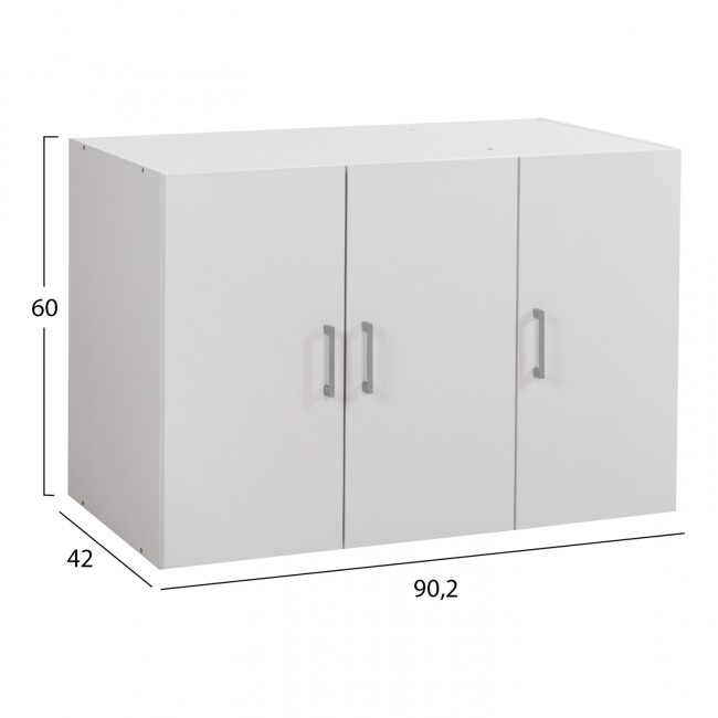 Πατάρι ντουλάπας τρίφυλλο "ALIVIA" σε λευκό χρώμα 90,2x42x60