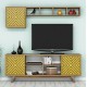 Σύνθεση τηλεόρασης σε καρυδί/κίτρινο χρώμα 160x35x56,20