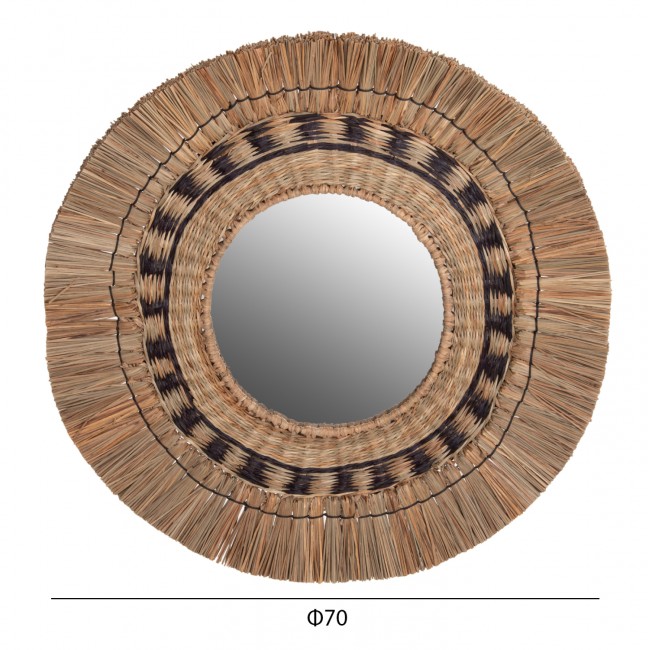 Καθρέπτης τοίχου σε φυσικό/μαύρο χρώμα Φ70