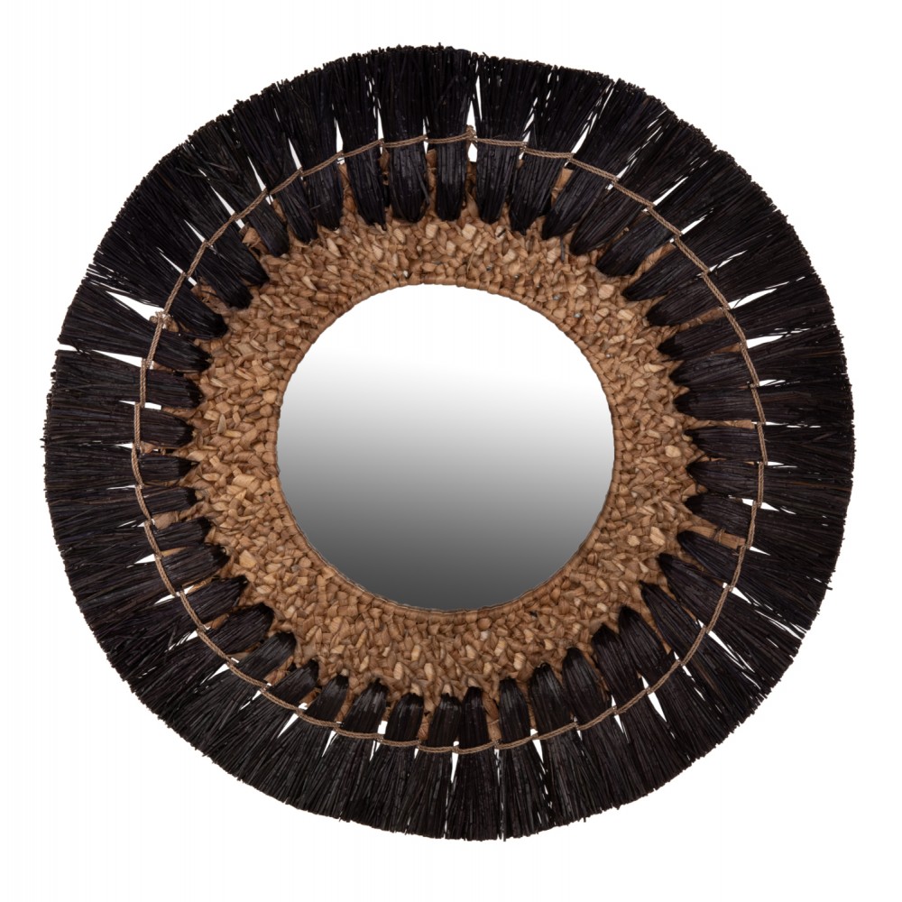 Καθρέπτης τοίχου σε μαύρο/φυσικό χρώμα Φ70