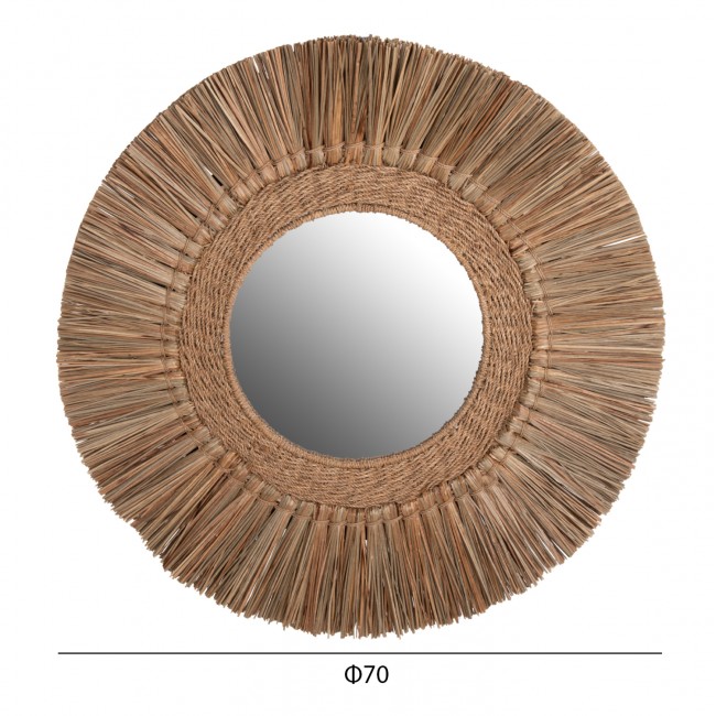 Καθρέπτης τοίχου σε φυσικό χρώμα Φ70