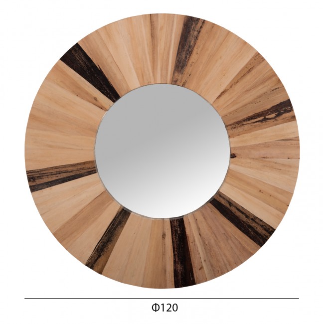 Καθρέπτης τοίχου σε φυσικό/μαύρο χρώμα Φ120