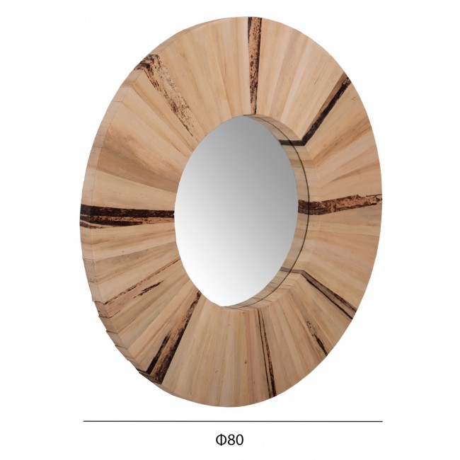 Καθρέπτης τοίχου σε φυσικό/μαύρο χρώμα Φ80