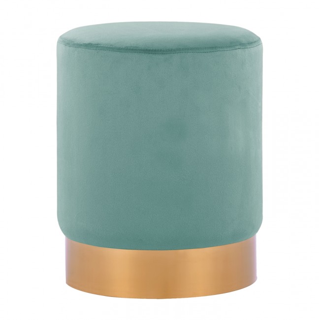 Σκαμπό "LEVY" από βελούδο/μέταλλο σε χρώμα φυστκί/χρυσό Φ35x43