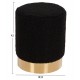 Σκαμπό "LEVY" από ύφασμα/μέταλλο σε χρώμα μαύρο/χρυσό Φ35x42