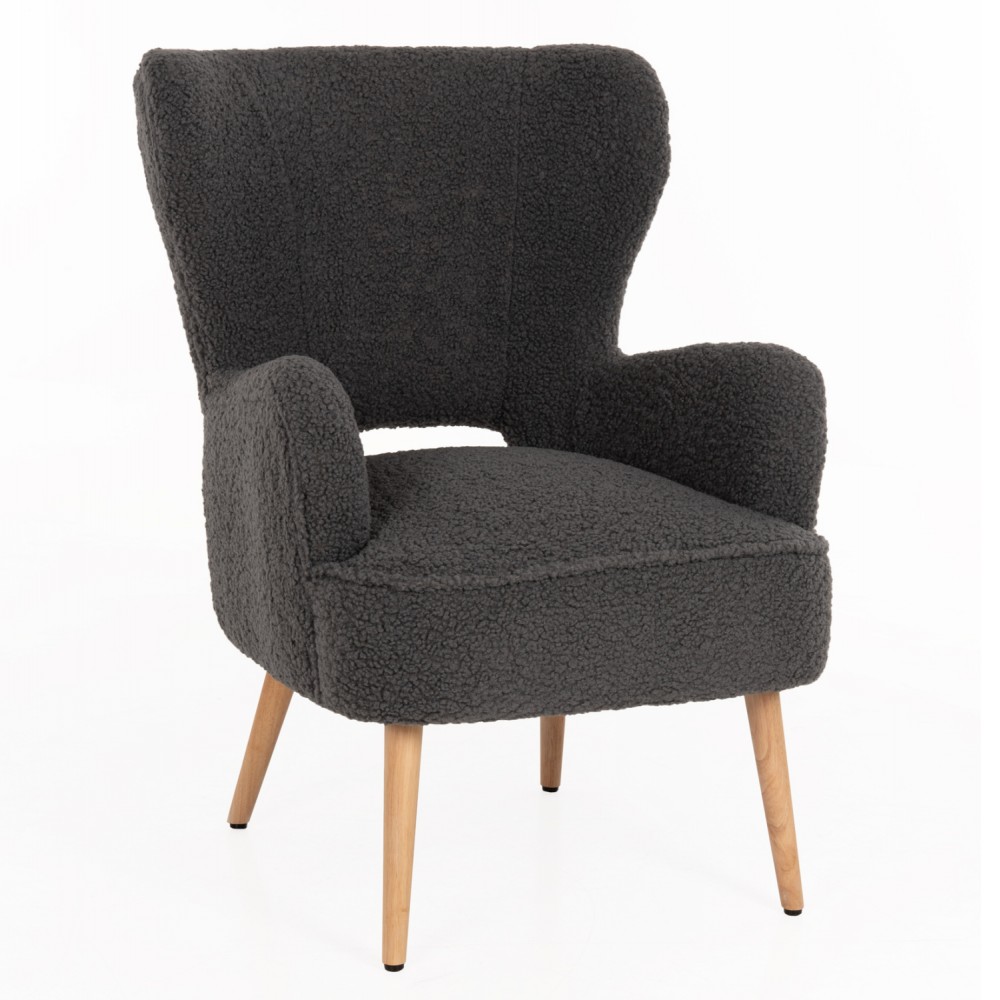 Πολυθρόνα "MYLIE" από ύφασμα σε γκρί χρώμα 66x75x93