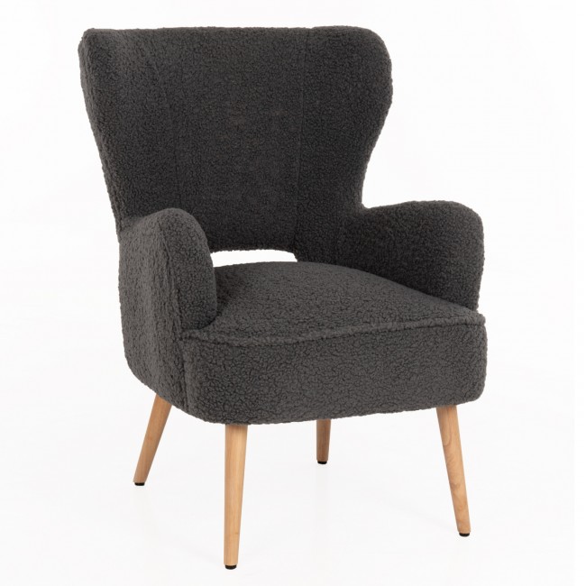 Πολυθρόνα "MYLIE" από ύφασμα σε γκρί χρώμα 66x75x93