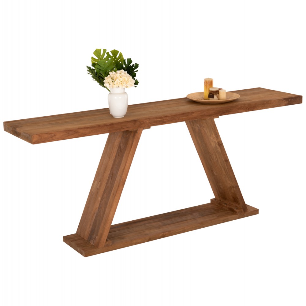 Κονσόλα από ξύλο σε φυσικό χρώμα 220x50x90