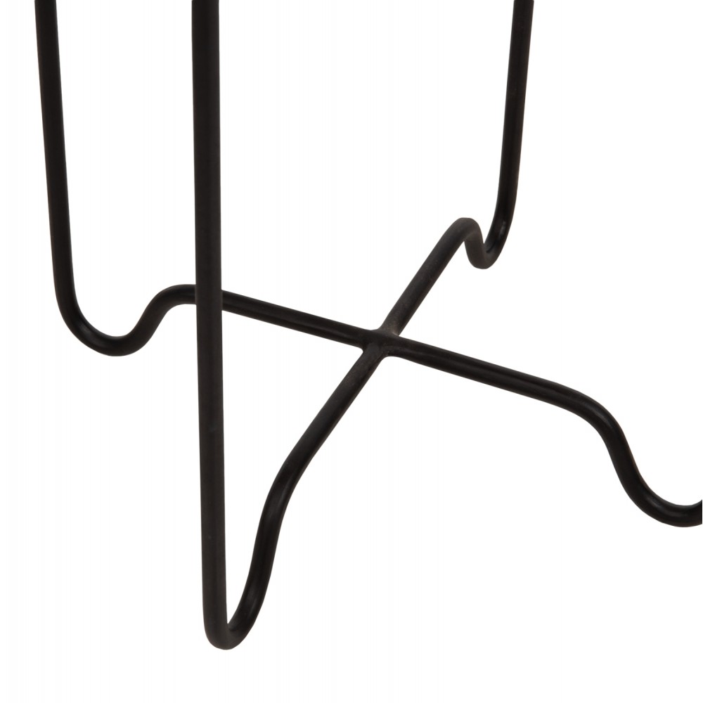 Τραπέζακι βοηθητικό "FLY" από ρατταν/μέταλλο σε φυσικό/μαύρο χρώμα Φ40x53