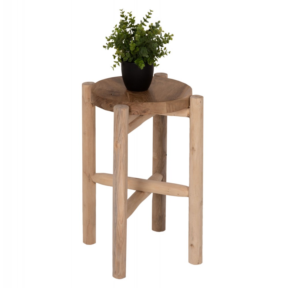 Τραπέζακι βοηθητικό από ξύλο σε φυσικό χρώμα Φ30x50