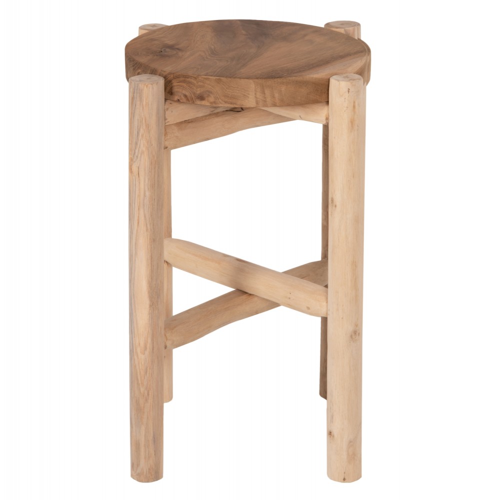 Τραπέζακι βοηθητικό από ξύλο σε φυσικό χρώμα Φ30x50