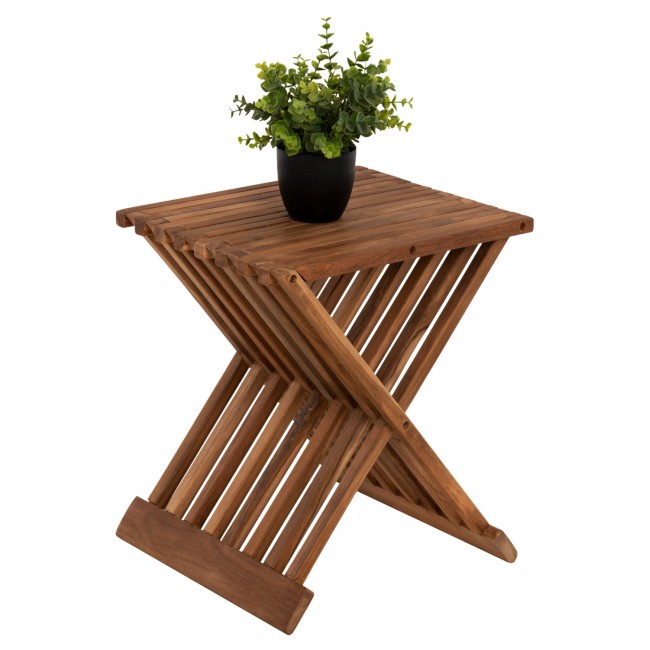 Τραπέζακι βοηθητικό από ξύλο σε φυσικό χρώμα 40x33x45