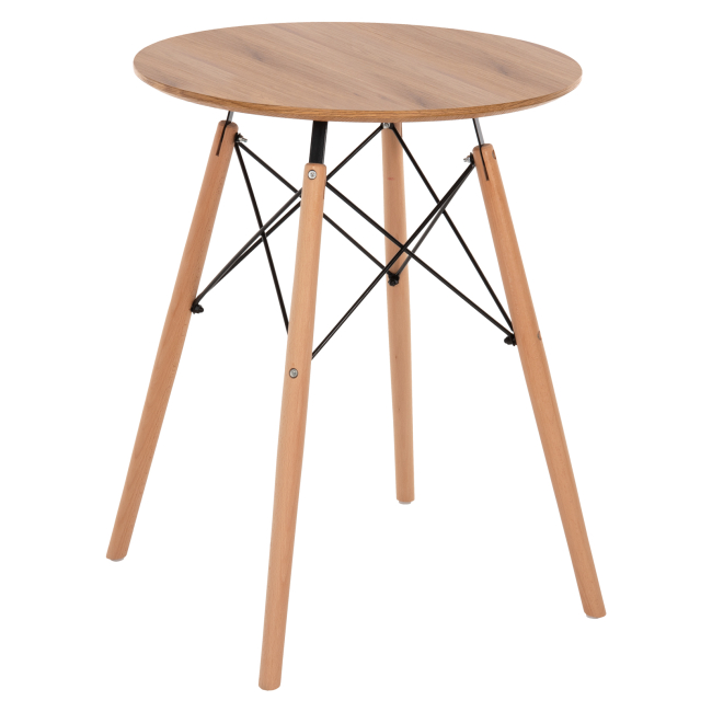 Τραπέζι "MINIMAL" από ξύλο/mdf σε φυσικό Φ60Χ76