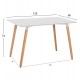 Τραπέζι "MINIMAL" σε λευκό με φυσικό χρώμα 120x60x74