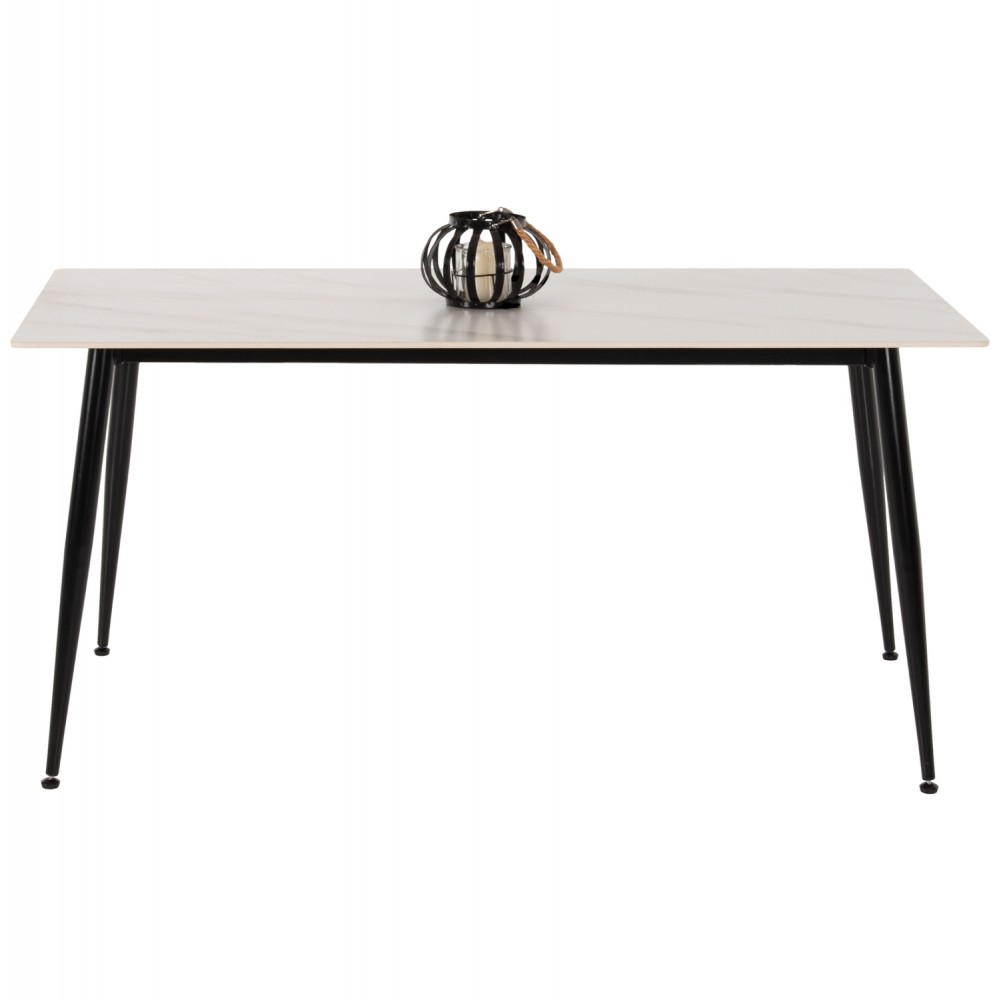 Τραπέζι "SINTERED" από sintered stone σε χρώμα λευκό μαρμάρου 160x90x76