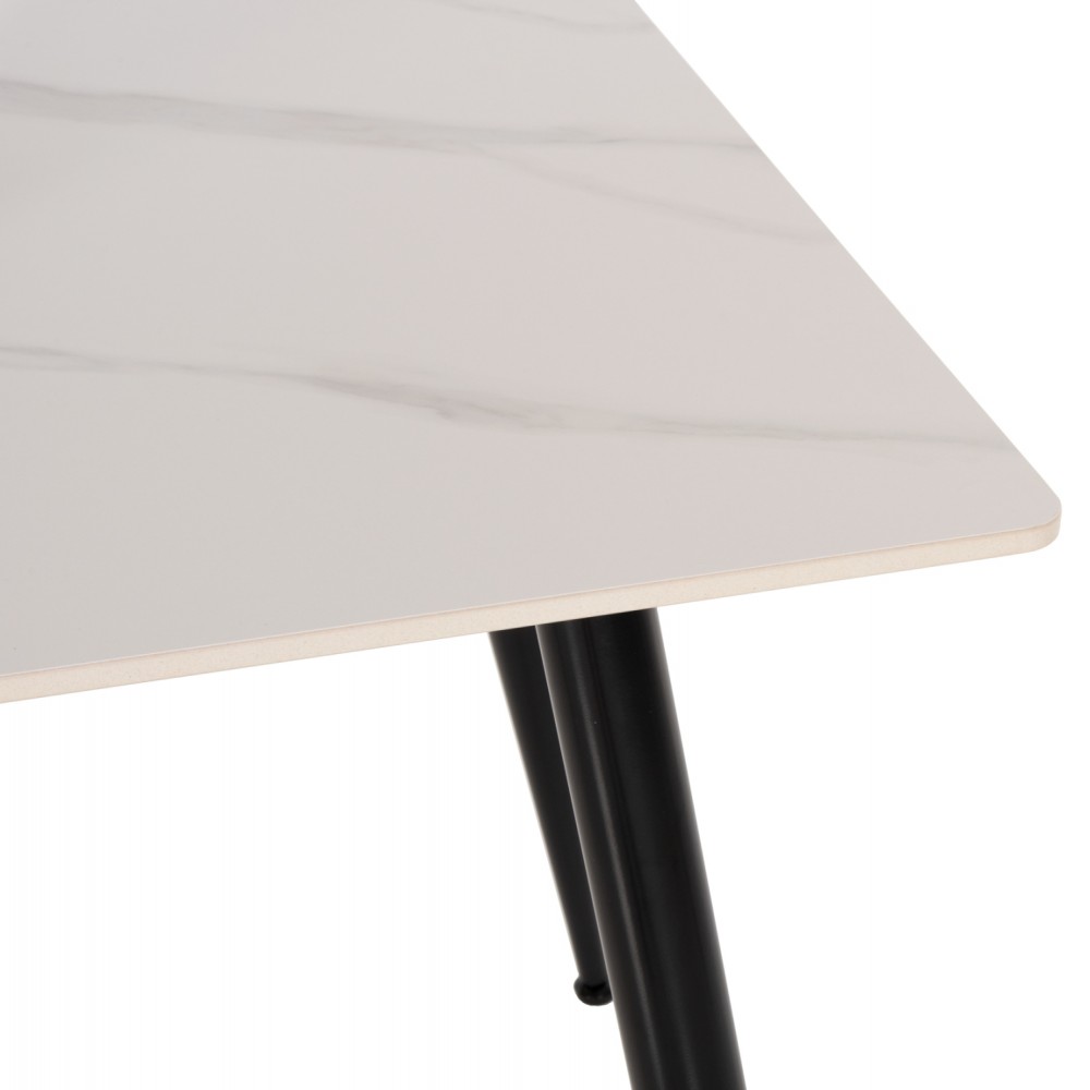 Τραπέζι "SINTERED" από sintered stone σε χρώμα λευκό μαρμάρου 160x90x76