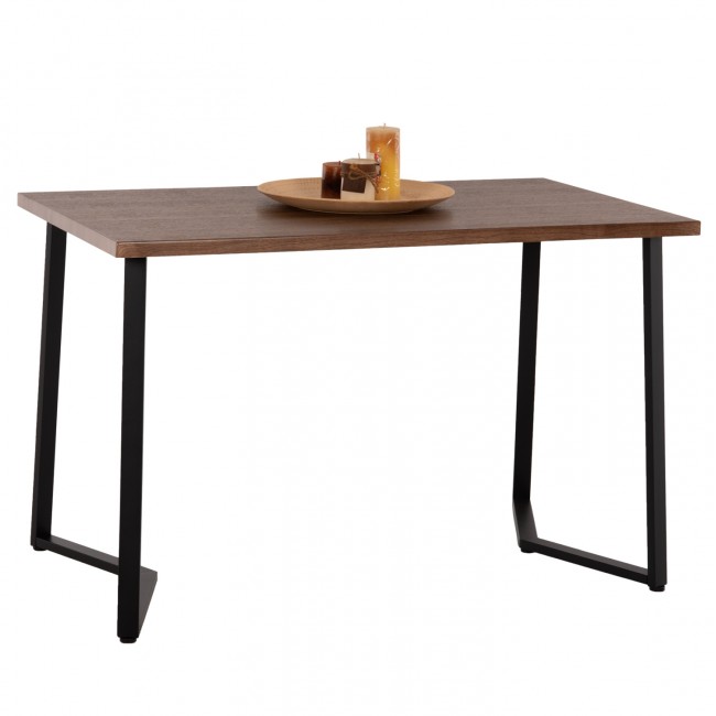 Τραπέζι τραπεζαρίας "JAY" σε χρώμα καρυδί/μαύρο 120x70x76