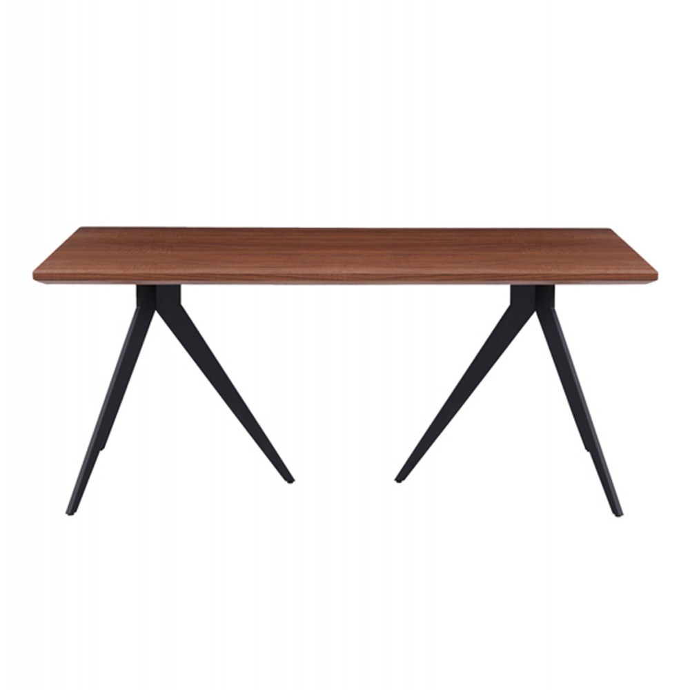 Τραπέζι από MDF/μέταλλο σε χρώμα καρυδί/μαύρο 180x90x75