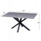 Τραπεζάκι σαλονιού από sintered stone/μέταλλο σε χρώμα γκρί/μαύρο 120x60x45,5