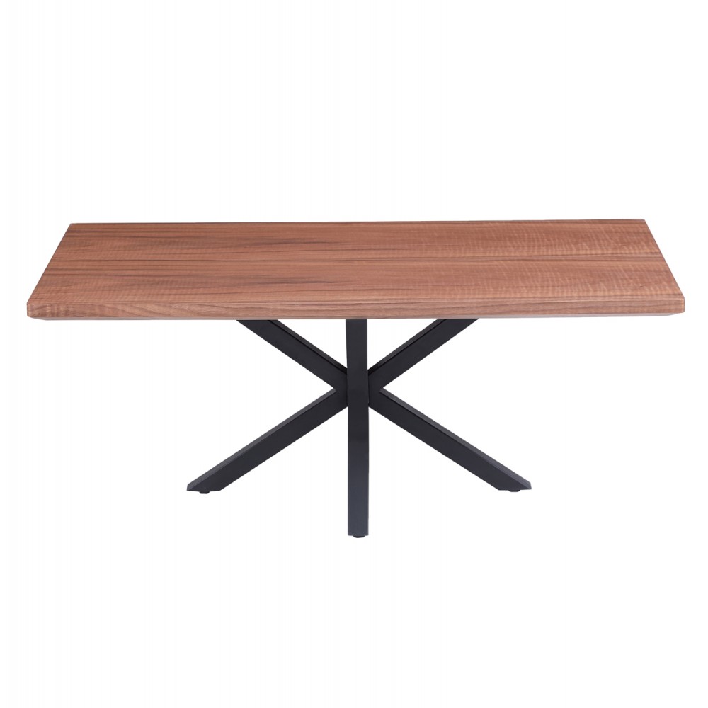 Τραπεζάκι σαλονιού από mdf/μέταλλο σε χρώμα καρυδί/μαύρο 120x60x45,5