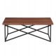 Τραπέζι σαλονιού από mdf/μέταλλο σε καρυδί/μαύρο χρώμα 120x60x45,5