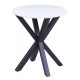 Τραπέζι βοηθητικό από sintered stone/μέταλλο σε χρώμα λευκό/μαύρο Φ50x55