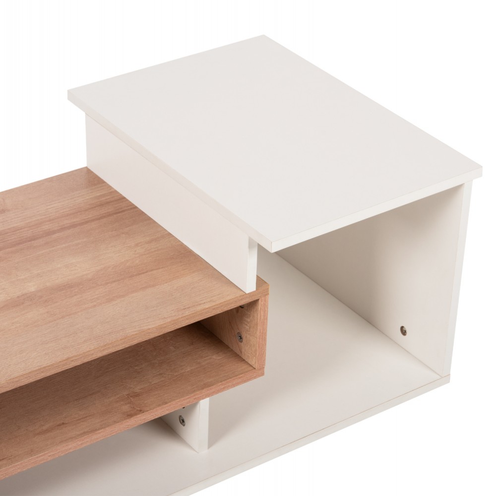 Τραπέζι σαλονιού σε χρώμα φυσικό/λευκό 90x50x24,5-35