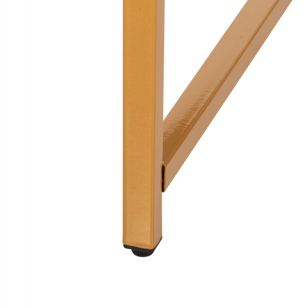 Τραπέζι σαλονιού από mdf/μέταλλο σε λευκό/χρυσό χρώμα Φ80x48,5