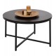 Τραπέζι σαλονιού από mdf/μέταλλο σε μαύρο χρώμα Φ80x48,5