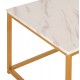 Τραπέζι σαλονιού "SAFFRON" από mdf/μέταλλο σε λευκό/χρυσό χρώμα 95x55x43,5