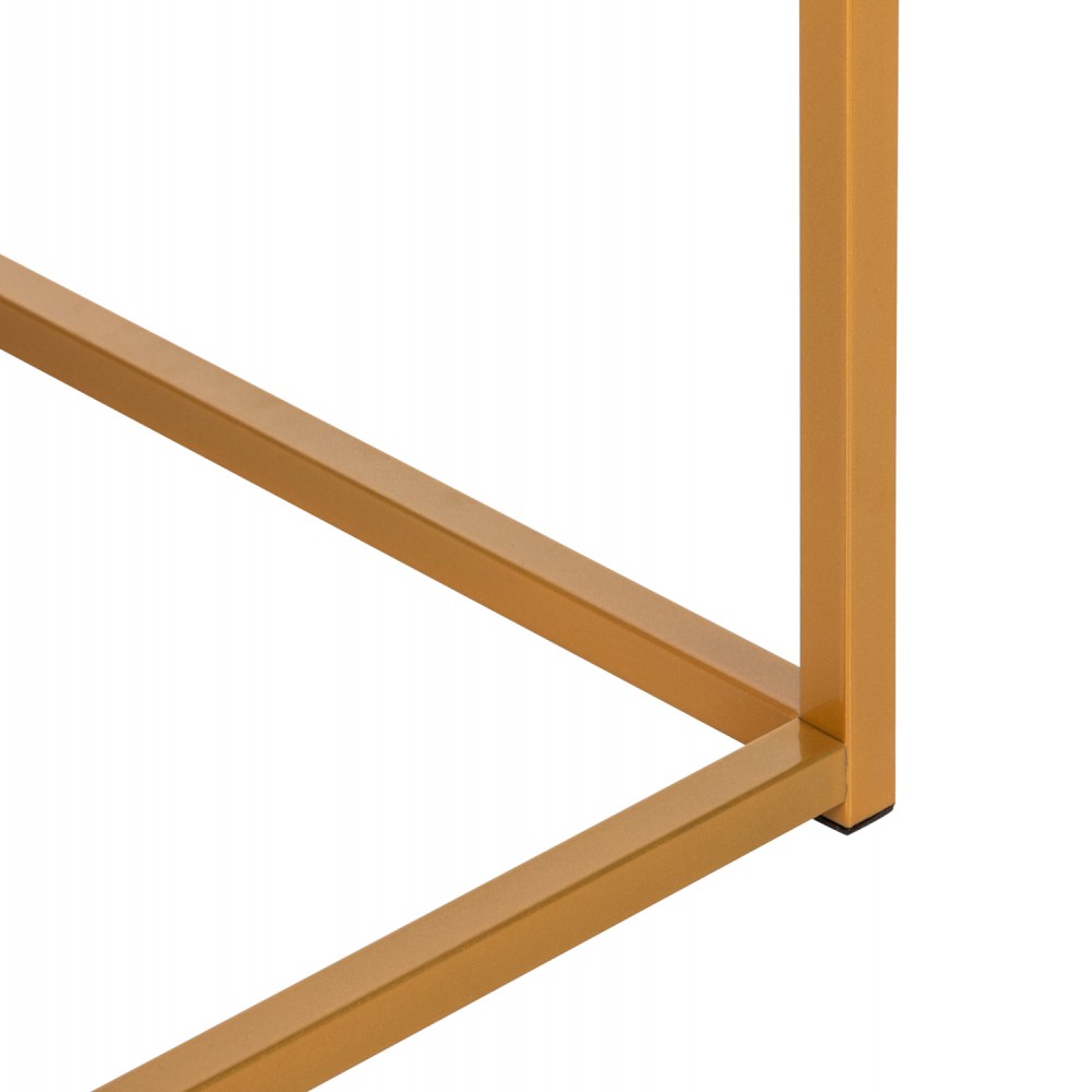 Τραπέζι σαλονιού "SAFFRON" από mdf/μέταλλο σε λευκό/χρυσό χρώμα 95x55x43,5