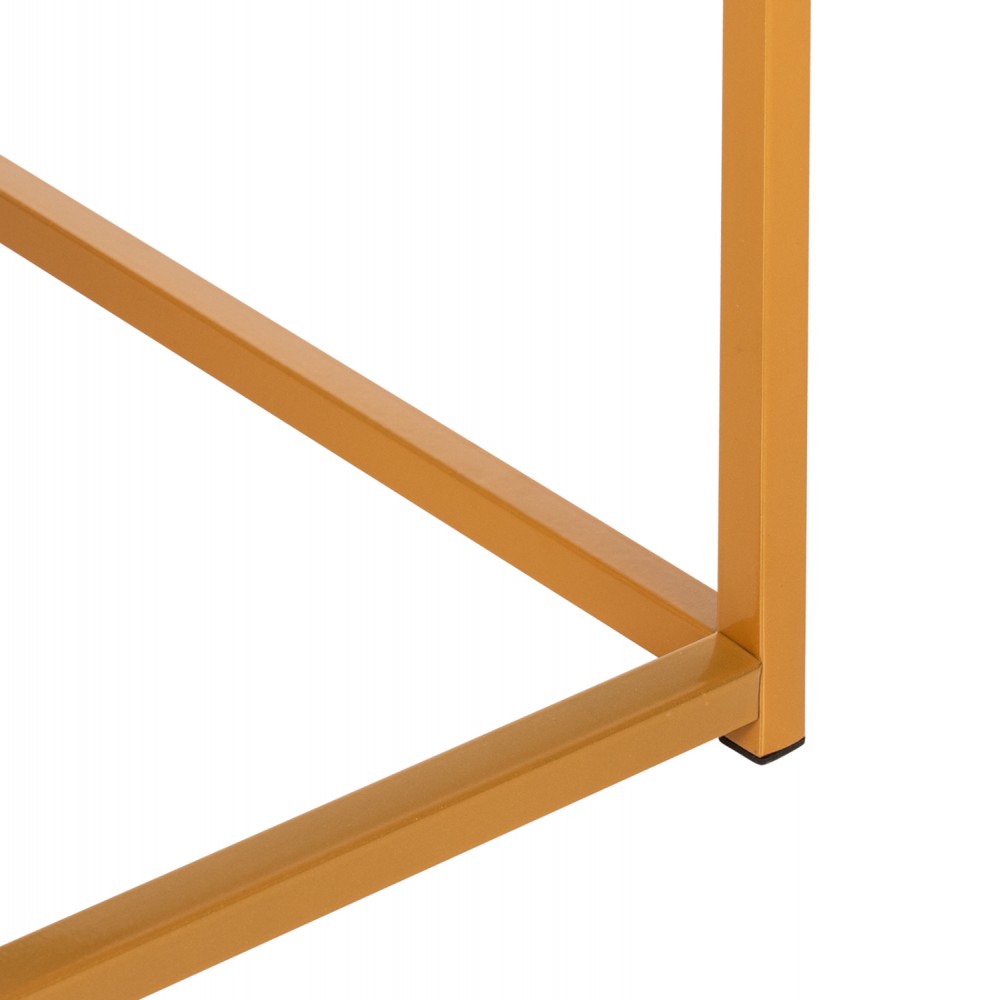 Τραπέζι σαλονιού "BRAYLEN" από mdf/μέταλλο σε λευκό/χρυσό χρώμα 75x75x43,5