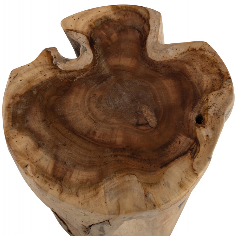 Τραπεζάκι βοηθητικό κορμός από μασιφ σε φυσικό χρώμα Φ30-35x45