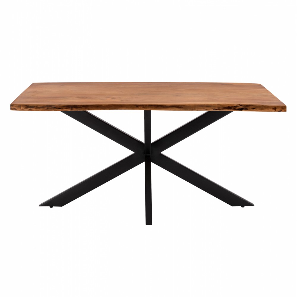 Τραπέζι "MONTANA SUPERIOR" από ξύλο/μέταλλο σε χρώμα φυσικό/μαύρο 160x90x77
