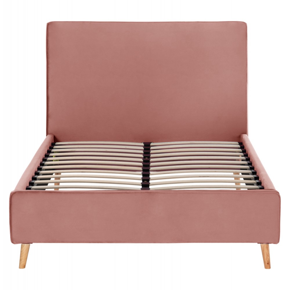 Κρεβάτι ημίδιπλο "MAYLIN" από ύφασμα σε χρώμα γκρί 120x200