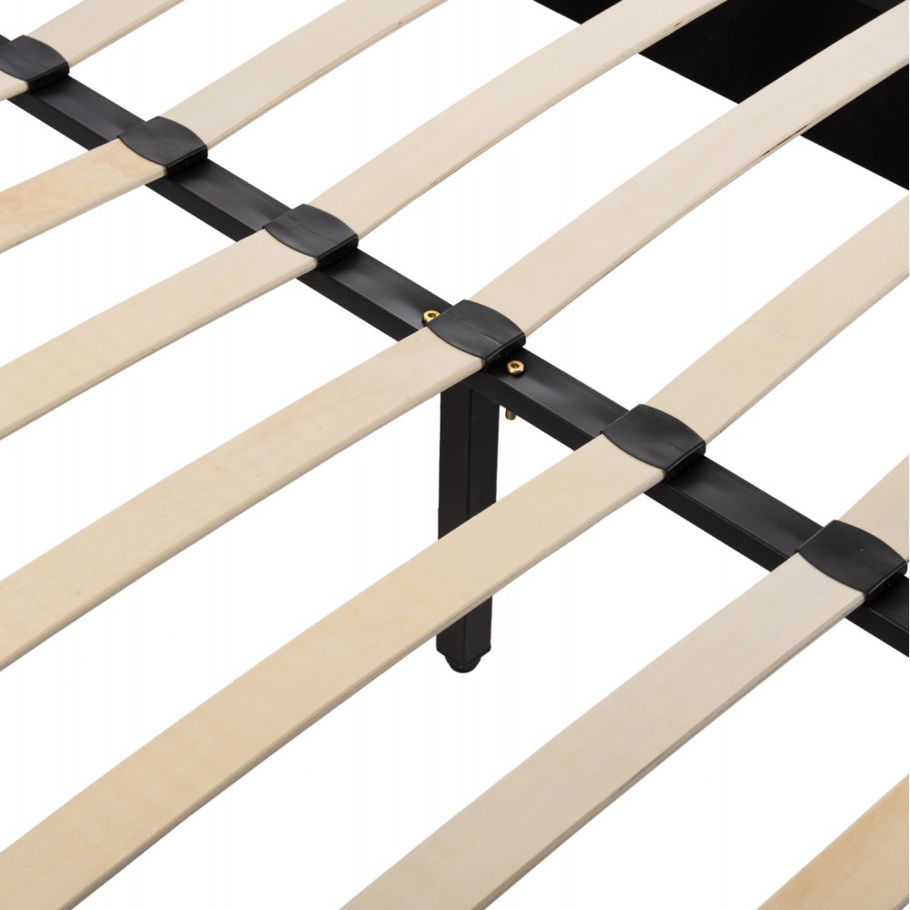 Κρεβάτι ημίδιπλο "MAYLIN" από ύφασμα σε χρώμα γκρί 120x200