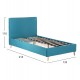 Κρεβάτι ημίδιπλο "MAYLIN" από ύφασμα σε χρώμα τιρκουάζ 120x200