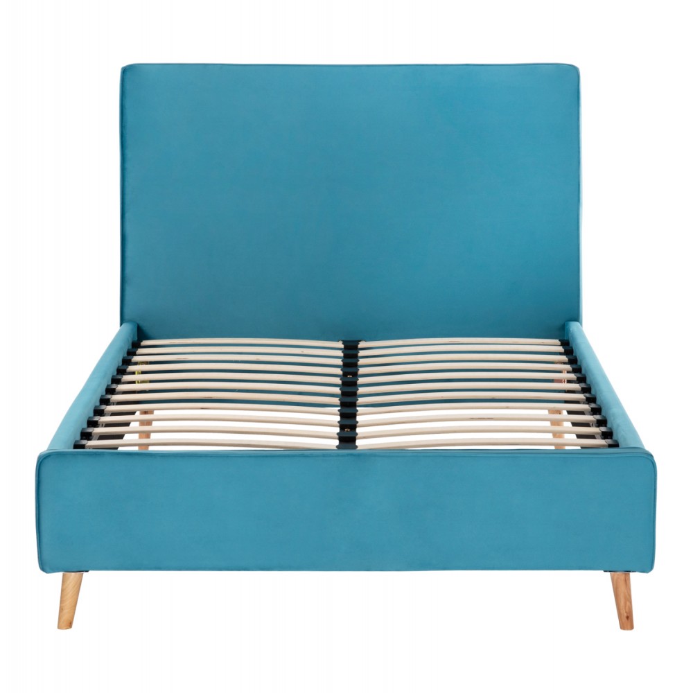 Κρεβάτι ημίδιπλο "MAYLIN" από ύφασμα σε χρώμα τιρκουάζ 120x200